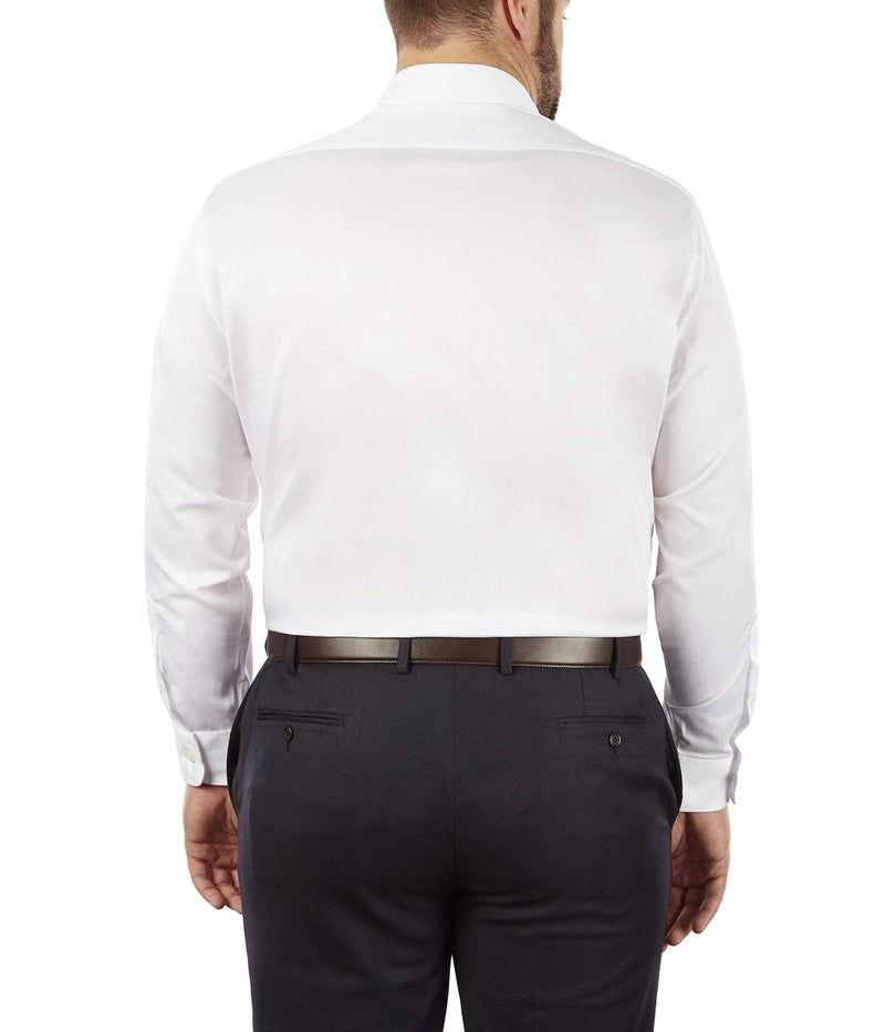 Van Heusen mens Tall Fit Flex Collar Stretch Solid (Big and Tall) Dress Shirt, White, 18.5 Neck 37 -38 Sleeve US - Image 2